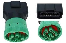 Type 2 Green 9Pin J1939 Male To Obd2 Female Adapter J1939 - J1962 9Pin