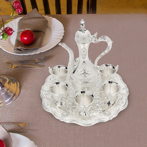 Teeservice Vintage Kaffeeservice mit Kanne und 6 Tassen für Wohndeko Geburtstag Hochzeit