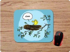 WOODSTOCK BIRD SLEEPY IN NEST PEANUTS GANG CUSTOM MOUSE PAD DESK MAT PC GIFT