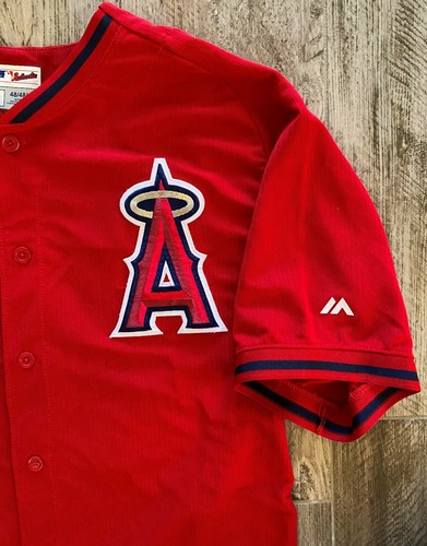 Anaheim Angels Team Issued Majestic Cool Base Button Up Red Jersey #39-Size 48 - Picture 5 of 11