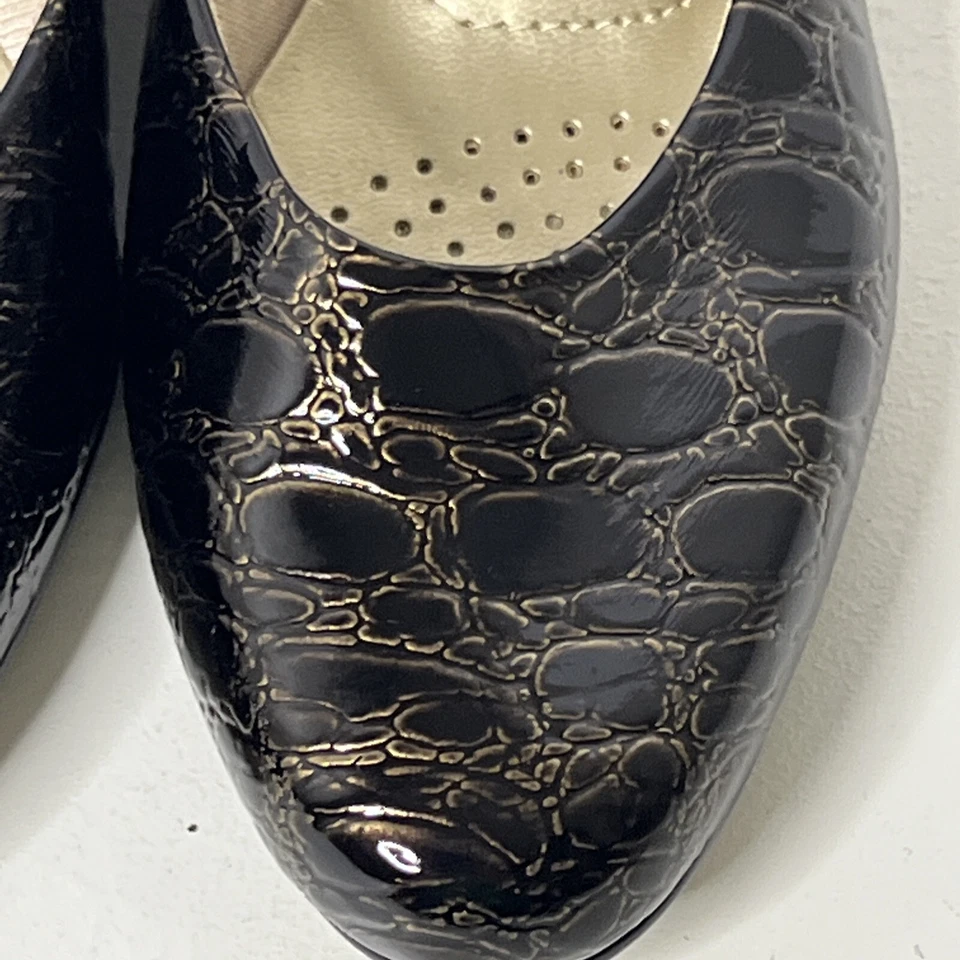 MUJER 8.5 N REPTIL ESTAMPADO CUERO ESTILO SUAVE POR HUSH PUPPIES ZAPATOS DE SALÓN TACÓN BAJO Foto 4 de 4