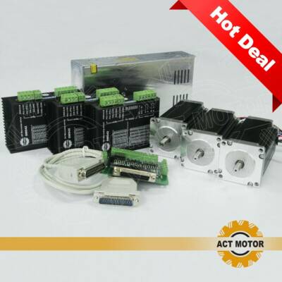 3Axis Nema23 CNC Kit 23HS2430 Schritmotor 3A 112mm 425oz-in DM542 3Nm CNC Kit