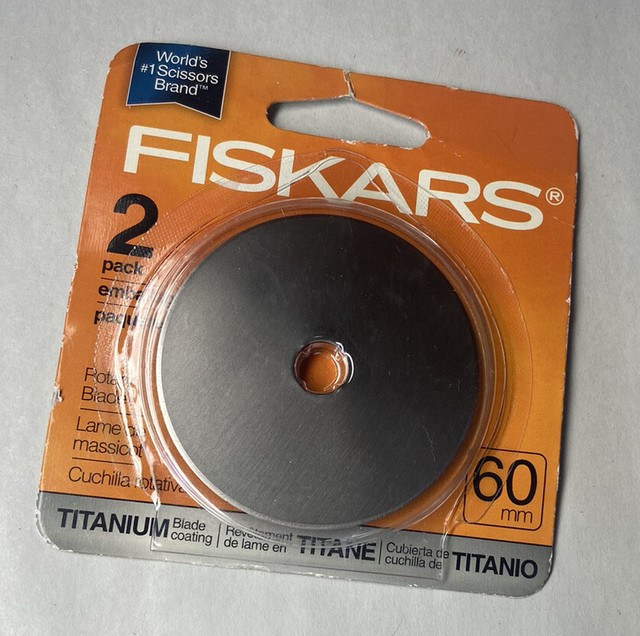 Fiskars 60mm Rotary Cutter Plus 2 Titanium Replacement Blades for sale