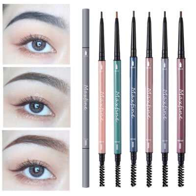 Automatic Rotation Micro Eyebrow Pen Brow Tint Definition Double Head With Brush