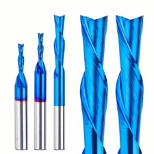1PC 1/4" Shank Down Cut Carbide Spiral End Mill Double Flute CNC Router Bit 