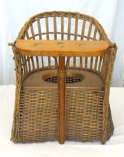 Child's Vintage Rattan Wicker Potty Toilet Chair Seat