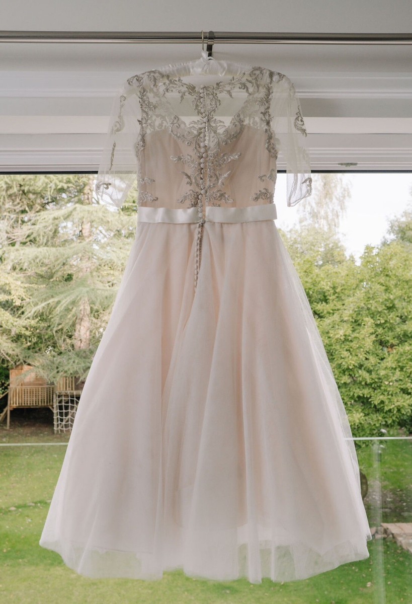 Brighton Belle Erin Tea Length Wedding Dress Size Rum-pink