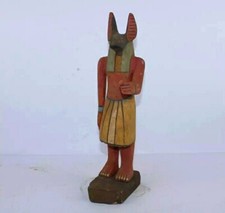 Rare Egyptian Antique Handcrafted Wooden Statue of Anubis BC Egyptoloy