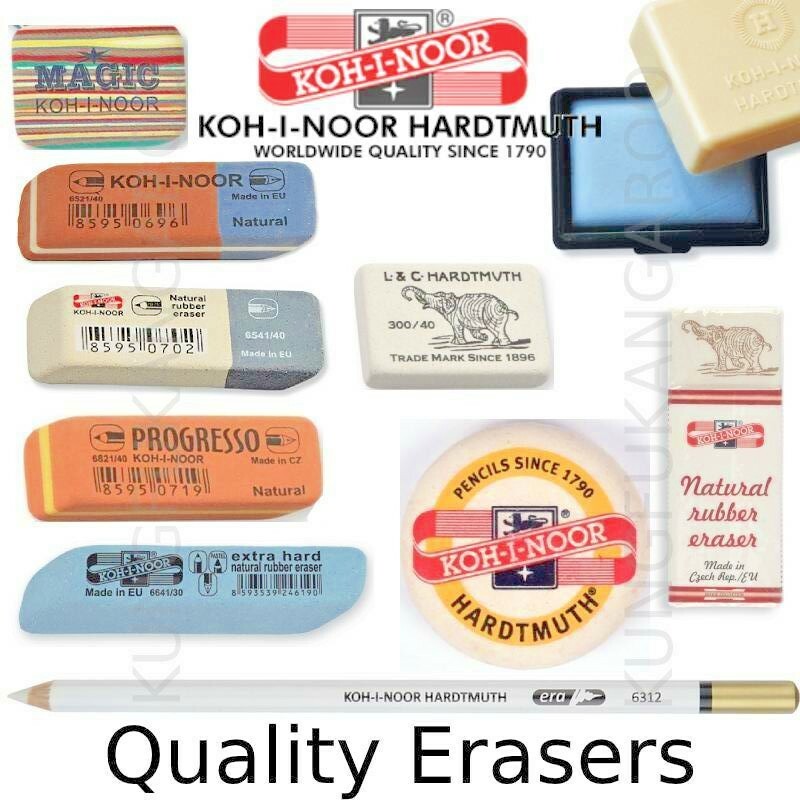 KOH-I-NOOR Erasers Rubbers Pencil Combined Hard Soft Putty Drawing Sketching Art