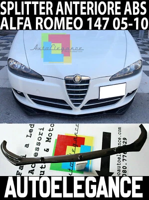 ALFA ROMEO 147 05-10 LIFT SPLITTER SPOILER SOTTO PARAURTI ANTERIORE ABS - NERO -