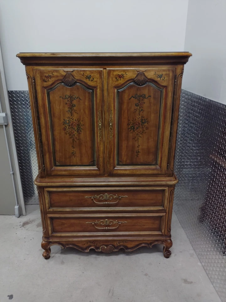 Vintage Drexel Bretaña - Cómoda con espejo y armario incluidos Foto 3 de 4