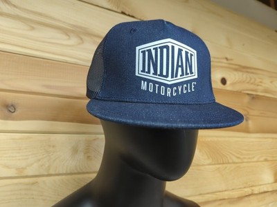 Indian Motorcycle IMC Blue Denim Adjustable Snapback Trucker Hat- 2860745