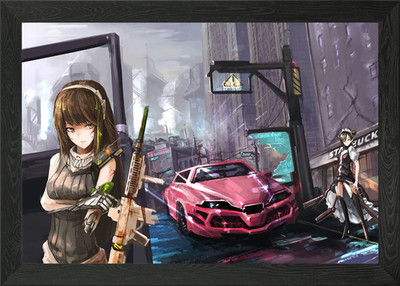 Gerahmtes Wandbild Mädchen Frontlinie Poster Leinwanddruck Bild