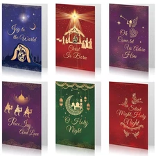 24 Pack Religious Boxed Christmas Cards Christian Christmas Cards with Envelo
