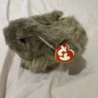 Vintage NIBBLES Rabbit Bunny Brown Plush Stuffed Animal 1993 TY Classic Bean 8"