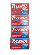 4 TYLENOL PM Extra Strength Pain Reliever and Sleep Aid Caplets - 24 Count