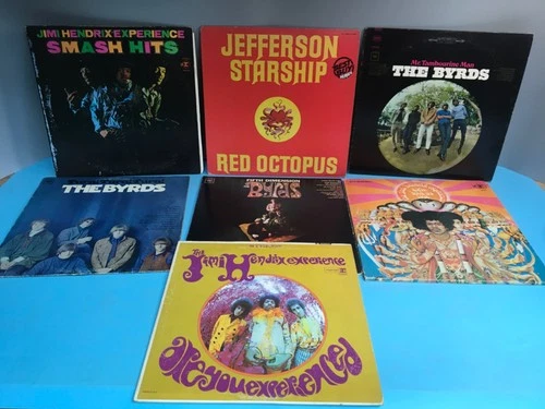 Psychedelic Rock Lot of 7 Vinyl LPs Jimi Hendrix Jefforson Airplane Byrds