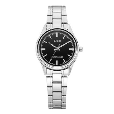 CASIO Analog LTP-V005D-1AUDF 34mm Black Stainless Steel Watch