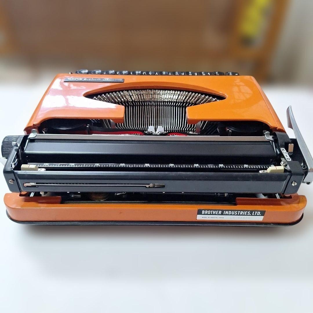 Brother Young Elite Typewriter Retro Vintage Antique Orange W