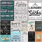 Laundry Sign Vintage Tin Metal Signs Plaque, Retro Metal Sign, Wall Decor for La
