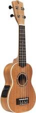 Acoustic-electric soprano ukulele with sapele top and gigbag