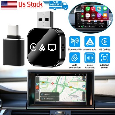 For Apple iPhone Carplay Adapter 3in1 Wireless Carplay & Android Auto & Airplay