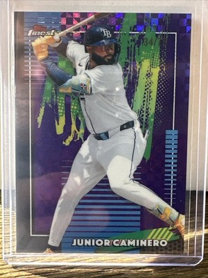 JUNIOR CAMINERO 2026 TOPPS FINEST COMMON #47 PURPLE X-Factor SN /75 Rays
