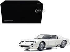 LAMBORGHINI MIURA P 400 WHITE 1/18 DIECAST MODEL CAR BY KYOSHO 08314 W