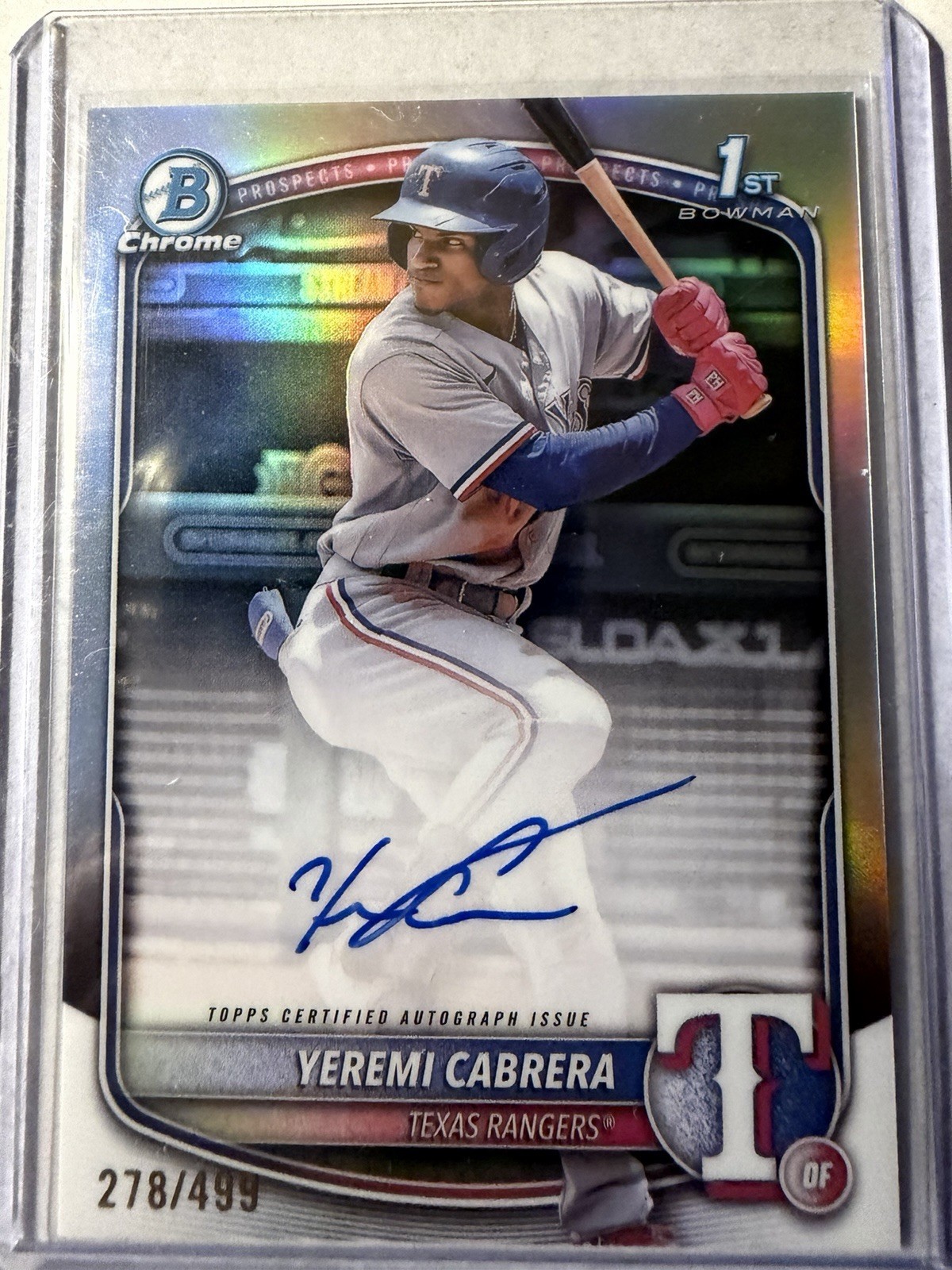 YEREMI CABRERA 2025 BOWMAN CHROME 1ST AUTOGRAPH REFRACTOR AUTO /499 Q4641