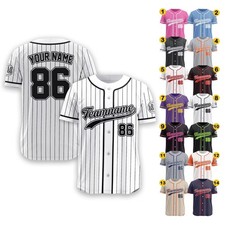 Custom Baseball Jersey Shirt With Team Name Number Logo for Adult Preschool
