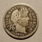 1894-O Barber 10c Dime, Tough New Orleans Mint Issue, Partial Liberty, VG/Fine