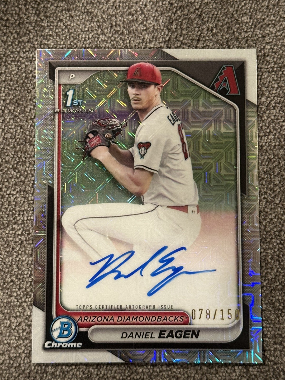 2024 Bowman Draft Chrome Daniel Eagen 1st AUTO - HTA Choice MOJO Refractor /150