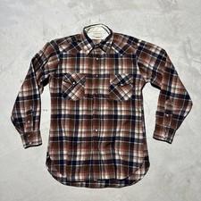 Vintage Pendleton High Grade Western Wear Pearl Button Snap Wool Shirt Holes M