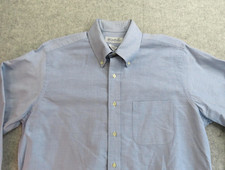 Brooks Brothers Shirt Mens 16 32/33 Blue Solid Dress Button Down USA Cotton