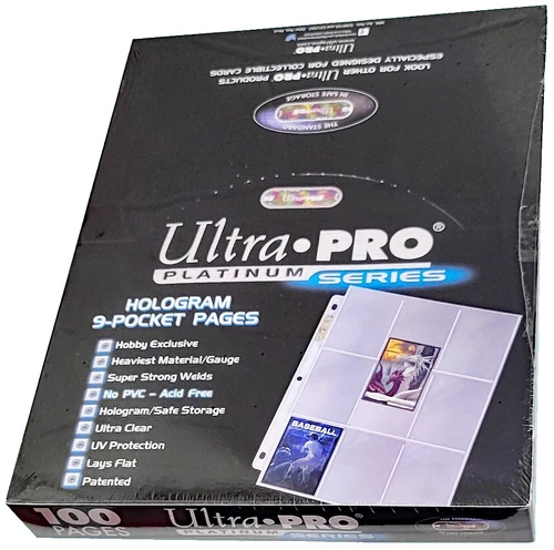 100 Ultra PRO Platinum 9-POCKET Card Pages Sheets Protectors Sports baseball