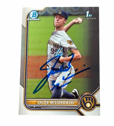 Jacob Misiorowski Signed Card 1st Bowman Chrome Autographed Auto COA