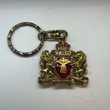 TBN trinity broadcast network Gold Tone Red  Crest Lion Crown  Keychain