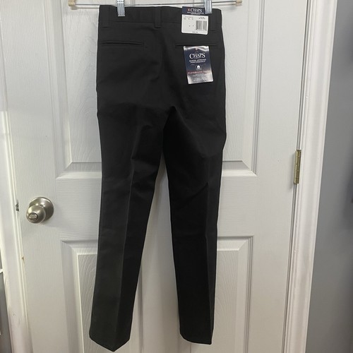 Chaps NWT Boys' School Approved Black Pleated Front Pants Size 10 Slim - Picture 5 of 10