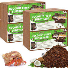 8Pack Compressed Coconut Fiber Substrate for Reptile Natural Premium Coconut Hus