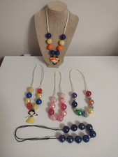 Handmade Little Girls Big Bubblegum Bead Ball Rope Necklaces Set Of 5 Adj