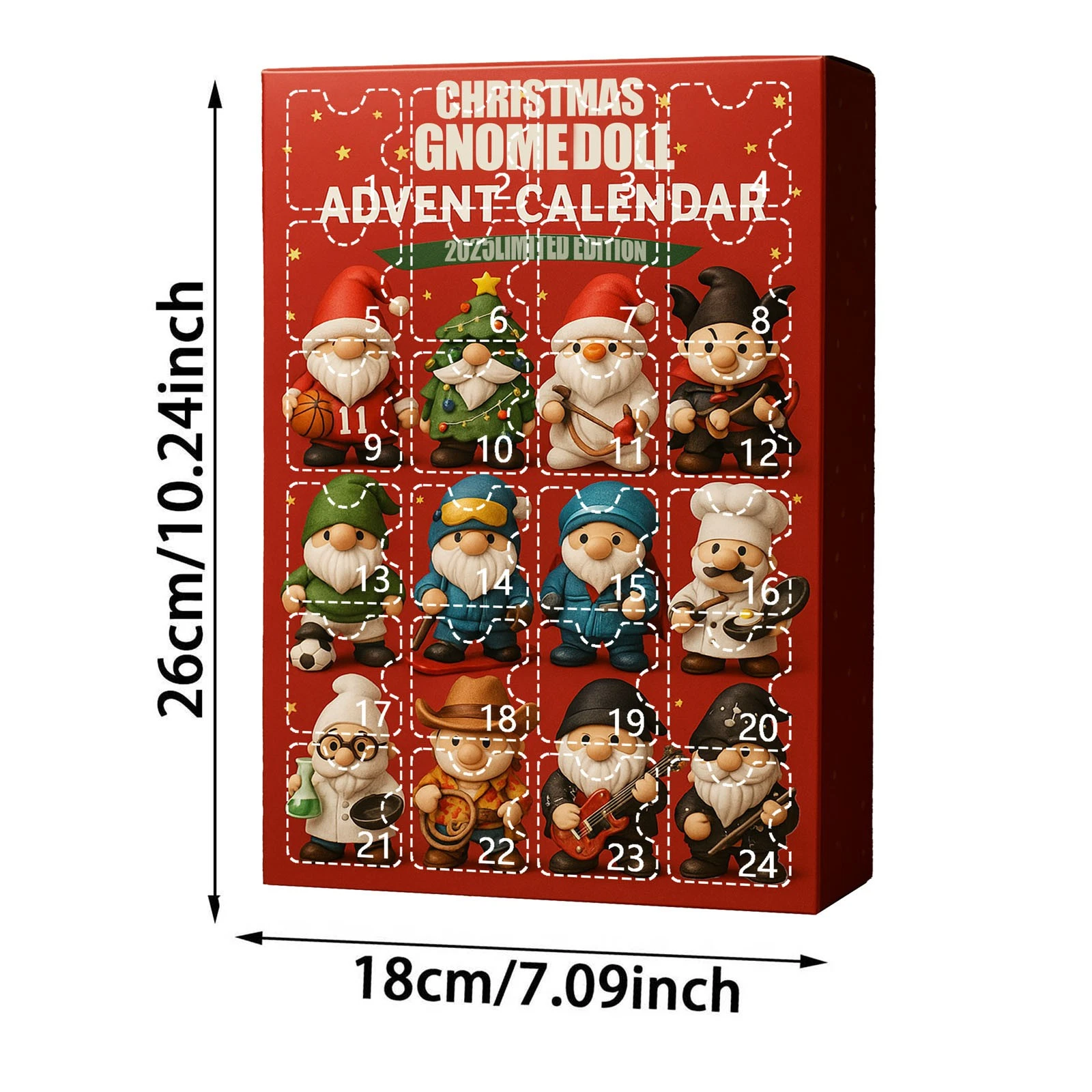 2025 Gnome Acrylic Advent Calendar Christmas Countdown 24 Days Home Decor
