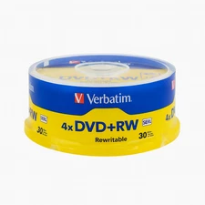 Verbatim Americas 4x Speed DVD+RW Rewritable 1000x, 30 Pack 4.7 GB 120 Min SERL