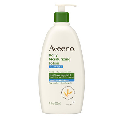 Aveeno Daily Moisturizing Sheer Hydration Fragrance-Free Lotion with Prebiotic O
