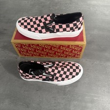 Vans Classic Slip-On Women 5.5 Pink Black Checkerboard VN000D6YPIB Sneakers