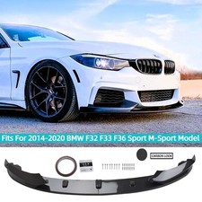 For 14-20 BMW 4 Series F32 F33 F36 M Sport Front Bumper Lip Splitter Carbon Look