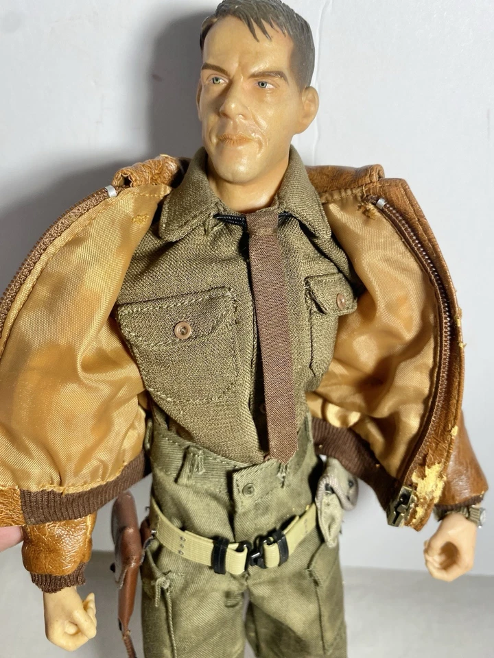 Chaqueta de cuero de soldadura modelo dragón 1:6 piloto oficial aerotransportado estadounidense 506 de la Segunda Guerra Mundial Foto 4 de 4