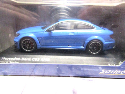MERCEDES BENZ C63 AMG Coupe C Klasse Black Series blau 2022 Solido 1:43