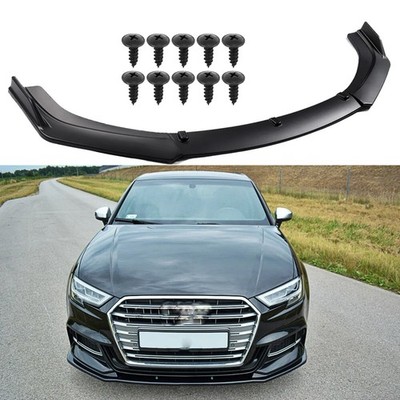 For AUDI A3 A4 S3 S Front Bumper Lip Splitter Spoiler Hellcat Style  Matte Black