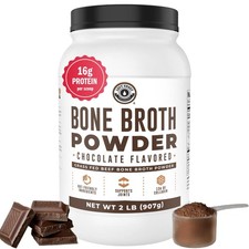 Bone Broth Protein Powder, Chocolate, Grass Fed 2lbs, 42 2 Pound Pack of 1 