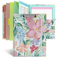 Clipboard Folio with Storage 8.5 X 11 Padfolio Notebook, Clipboards with Note...